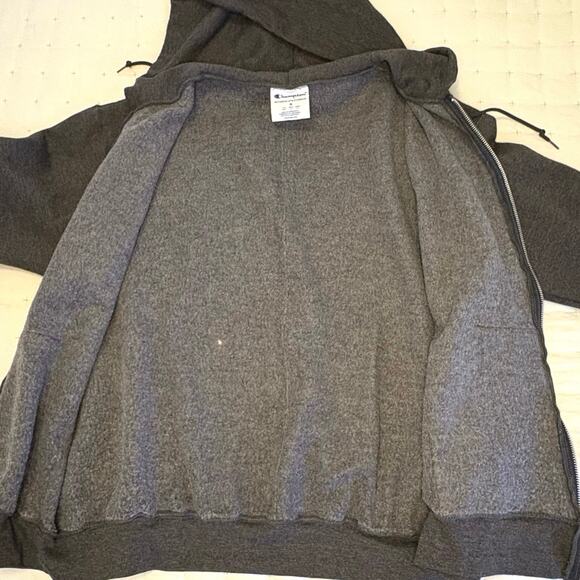 Ohio State Buckeyes Zip Up Hoodie Men's M Gray Red White Champion Sweatshirt - Picture 4 of 10